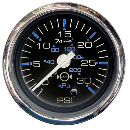 Faria Chesapeake Black 2" Water Pressure Gauge (30 PSI) [13712] - First Stop Marine