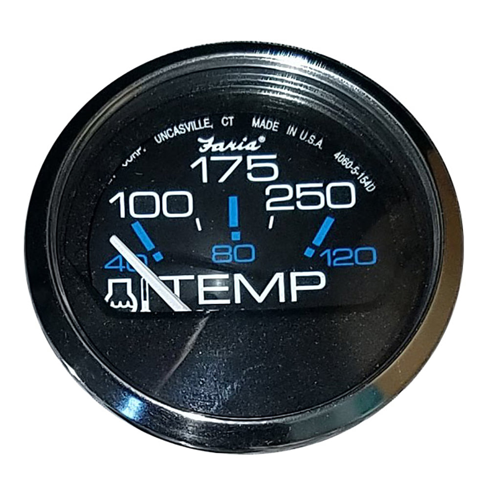 Faria Chesapeake Black 2" Water Temperature Gauge (100-250F) [13704] - First Stop Marine