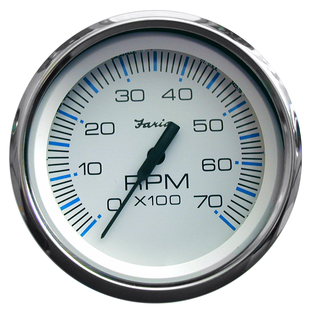 Faria Chesapeake White SS 4" Tachometer - 7000 RPM (Gas) (All Outboards) [33817] - First Stop Marine