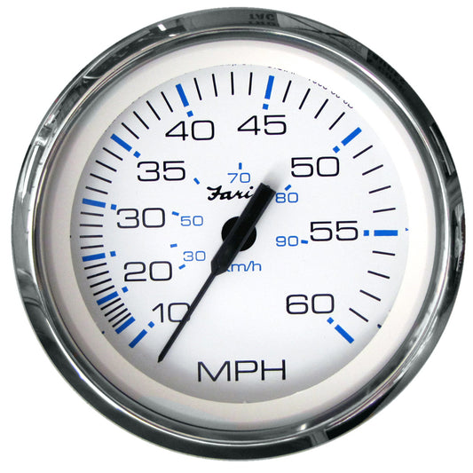 Faria Chesapeake White SS 4" Speedometer - 60MPH (Pitot) [33811] - First Stop Marine