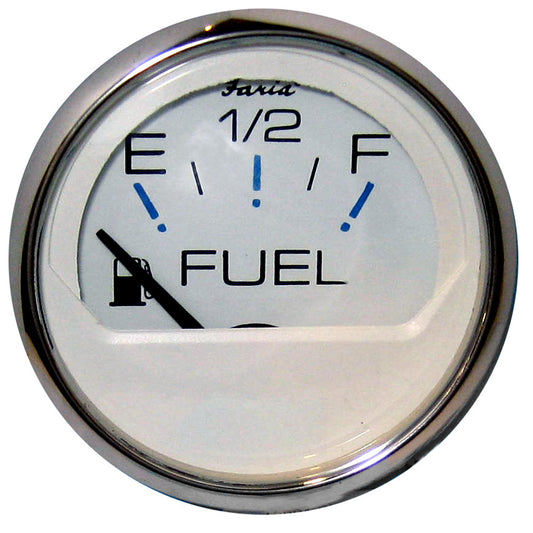 Faria Chesapeake White SS 2" Fuel Level Gauge (E-1/2-F) [13801] - First Stop Marine