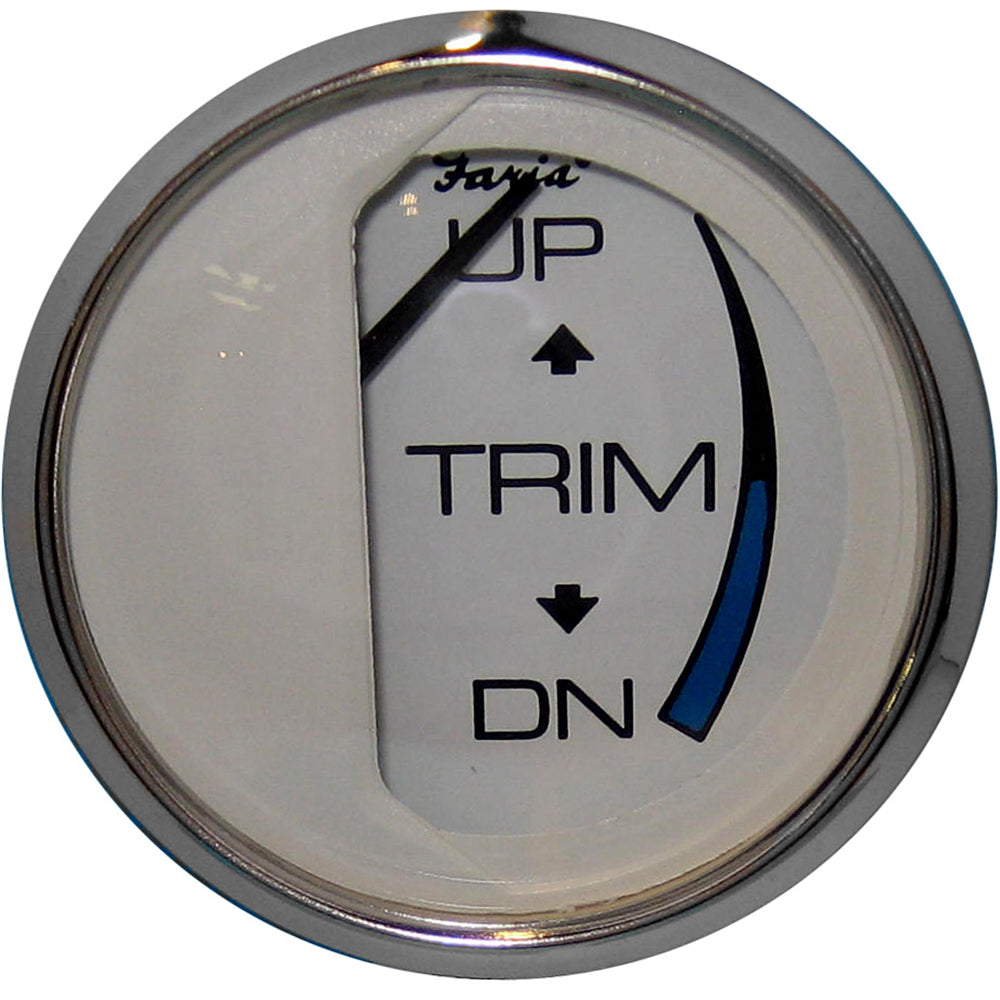 Faria Chesapeake White SS 2" Trim Gauge (Mercury / Mariner / Mercruiser / Volvo DP / Yamaha - 01 and Newer) [13807] - First Stop Marine