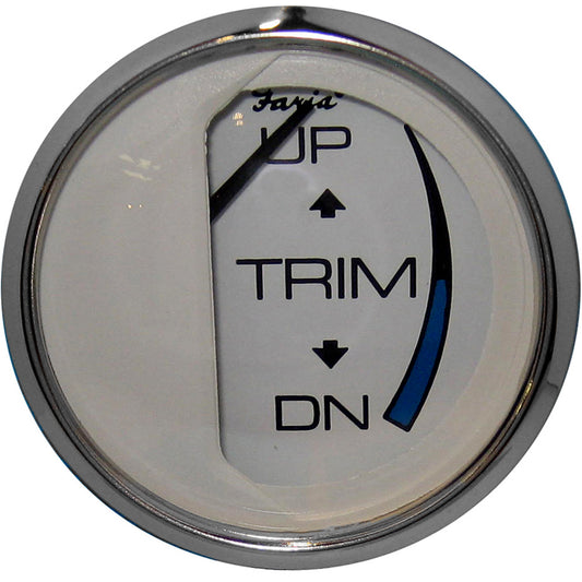 Faria Chesapeake White SS 2" Trim Gauge (J/E/Suzuki Outboard) [13809] - First Stop Marine