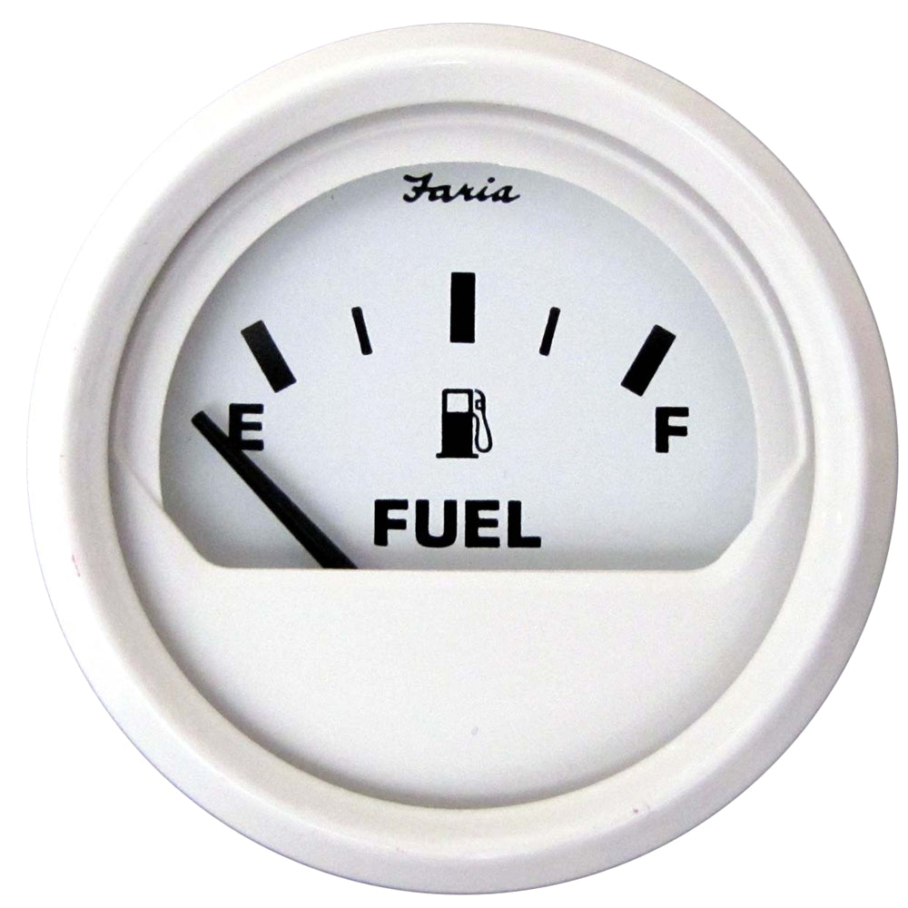 Faria Dress White 2" Fuel Level Gauge (E-1/2-F) [13101] - First Stop Marine