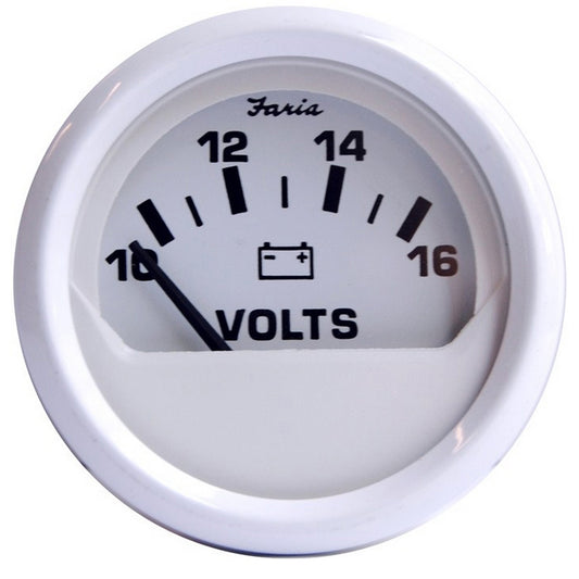 Faria Dress White 2" Voltmeter (10-16 VDC) [13120] - First Stop Marine