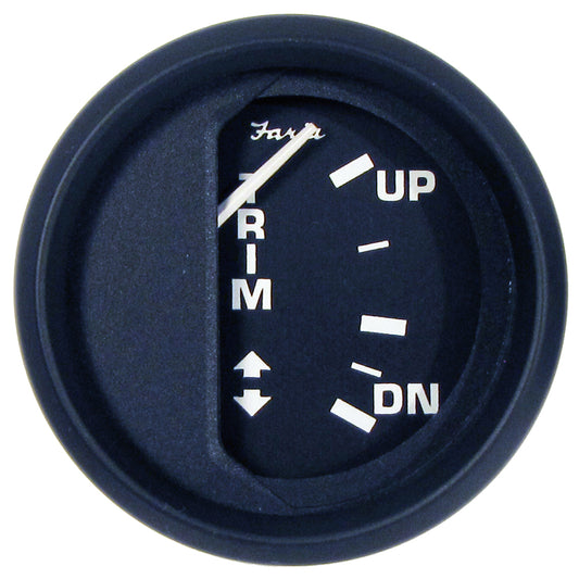 Faria Euro Black 2" Trim Gauge f/ Mercury / Mariner / Mercruiser / Volvo DP / Yamaha 01 and Newer [12828] - First Stop Marine