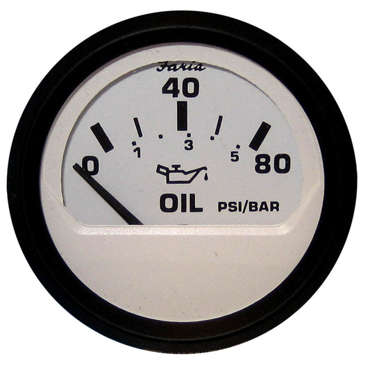 Faria Euro White 2" Oil Pressure Gauge (80 PSI) [12902] - First Stop Marine