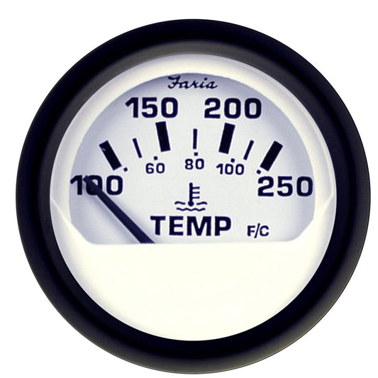 Faria Euro White 2" Water Temperature Gauge (100-250 DegreeF) [12904] - First Stop Marine