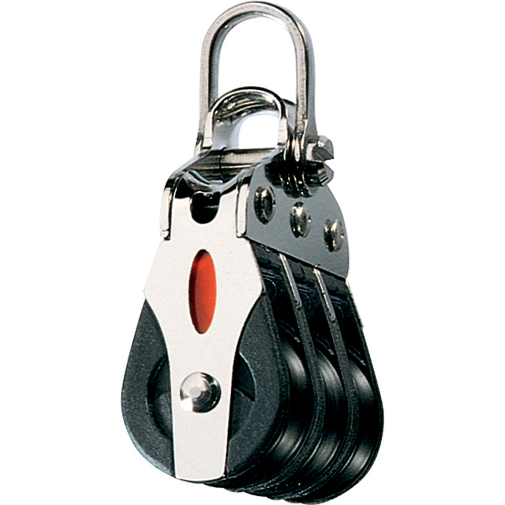 Ronstan Series 20 ball Bearing Block - Triple - 2-Axis Shackle head [RF20302] - First Stop Marine