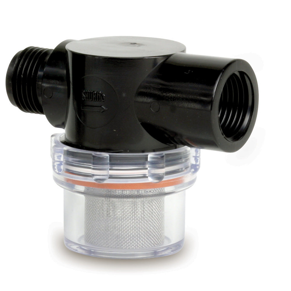 Shurflo by Pentair Twist-On Water Strainer - 1/2" Pipe Inlet - Clear Bowl [255-313] - First Stop Marine