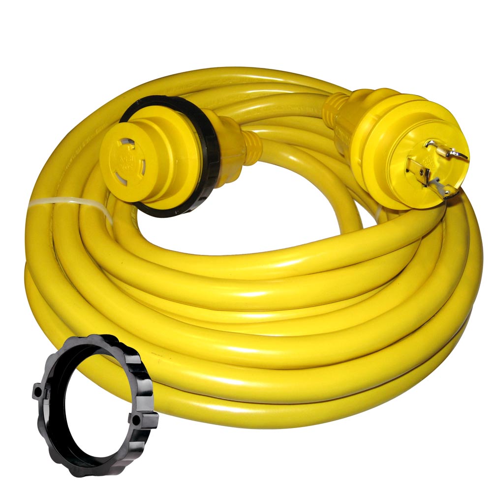 Marinco 30 Amp Power Cord Plus Cordset - 35' - Yellow [35SPP] - First Stop Marine