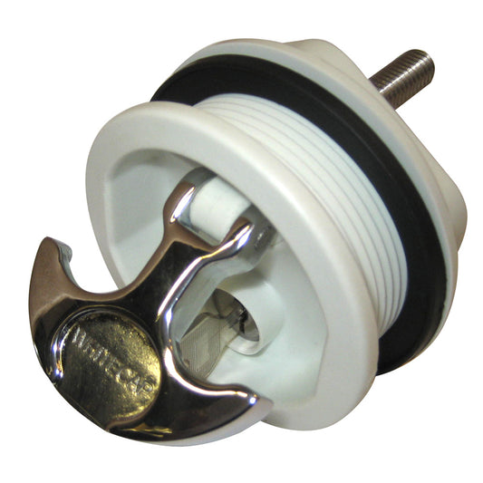 Whitecap T-Handle Latch - Chrome Plated Zamac/White Nylon - Locking - Freshwater Use Only [S-226WC] - First Stop Marine