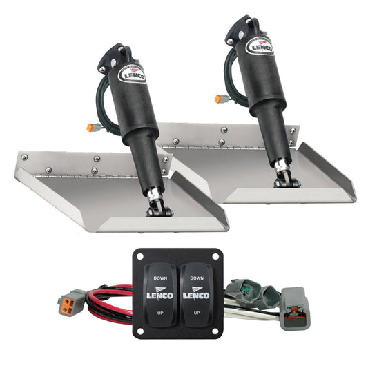 Lenco 12" x 12" Edge Mount Trim Tab Kit w/Double Rocker Switch Kit [15102-104] - First Stop Marine