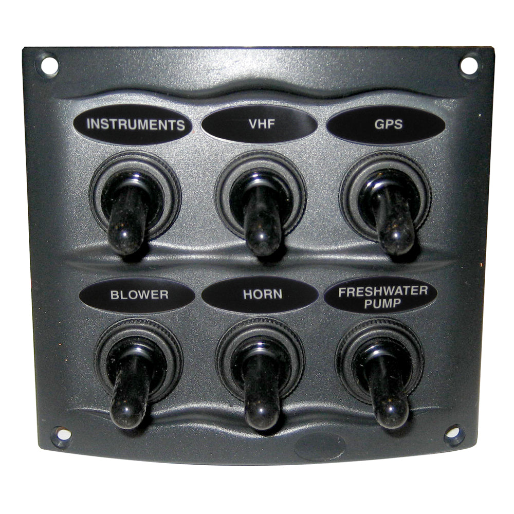 Marinco Waterproof Panel - 6 Switches - Grey [900-6WP] - First Stop Marine