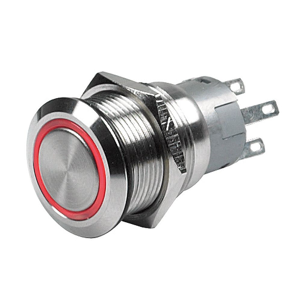 Marinco Push Button Switch - 24V Latching On/Off - Red LED [80-511-0005-01] - First Stop Marine