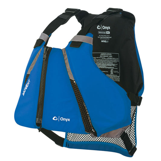 Onyx MoveVent Curve Paddle Sports Life Vest - XS/S - Blue [122000-500-020-16] - First Stop Marine