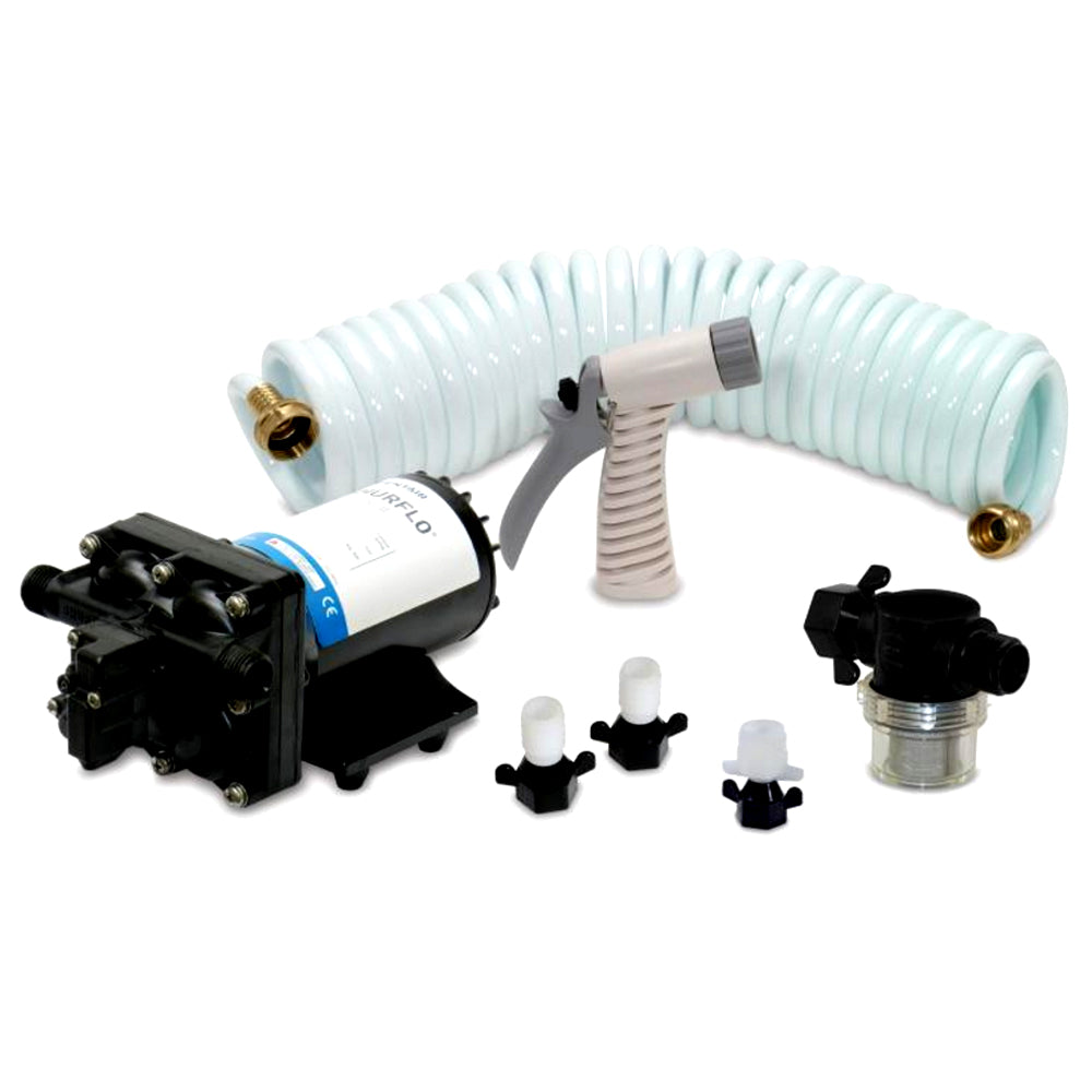 Shurflo by Pentair BLASTERII Washdown Kit - 12VDC, 3.5GPM w/25 Hose, Nozzle, Strainer  Fittings [4338-121-E07] - First Stop Marine