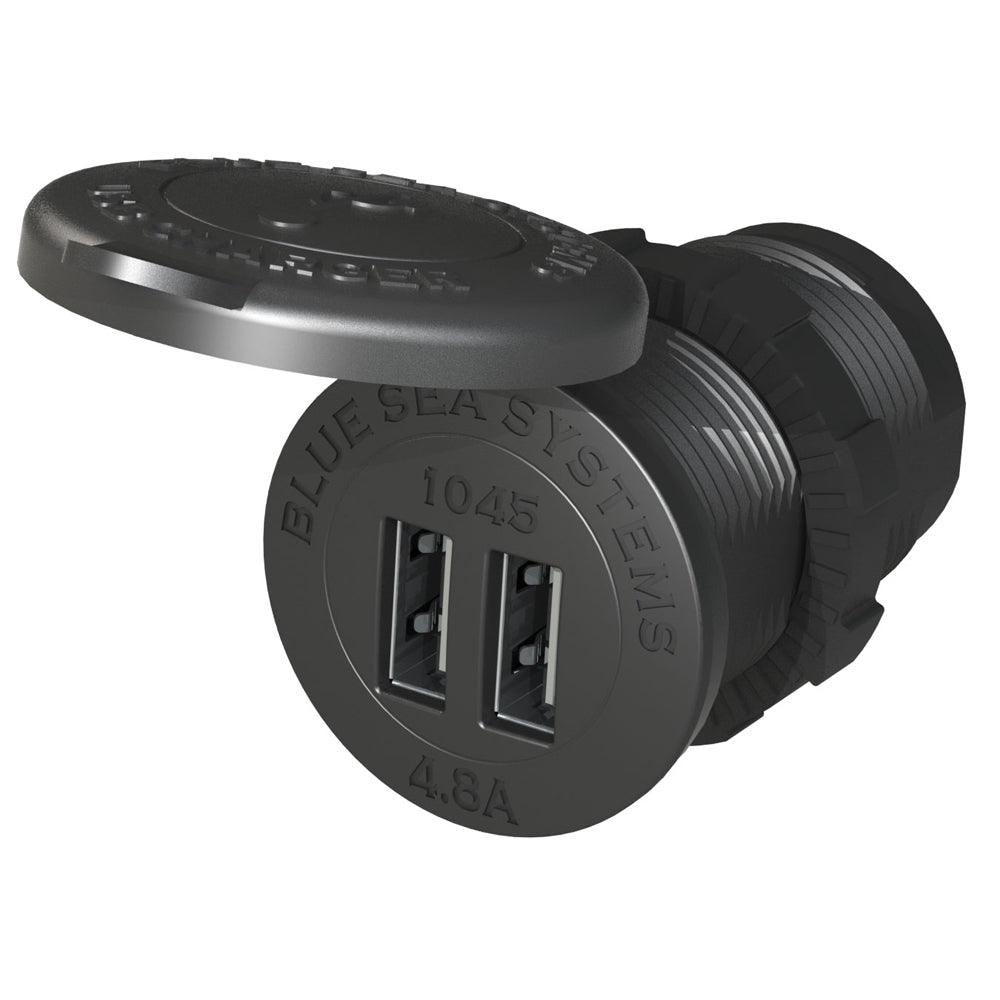 Blue Sea 1045 12/24V Dual USB Charger - 1-1/8" Socket Mount [1045] - First Stop Marine