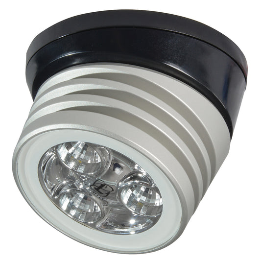 Lumitec Zephyr LED Spreader/Deck Light -Brushed, Black Base - White Non-Dimming [101326] - First Stop Marine