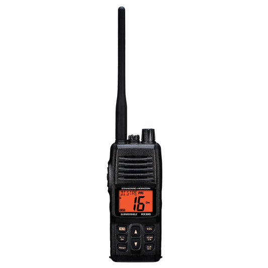 Standard Horizon HX380 5W Commercial Grade Submersible IPX-7 Handheld VHF Radio w/LMR Channels [HX380] - First Stop Marine