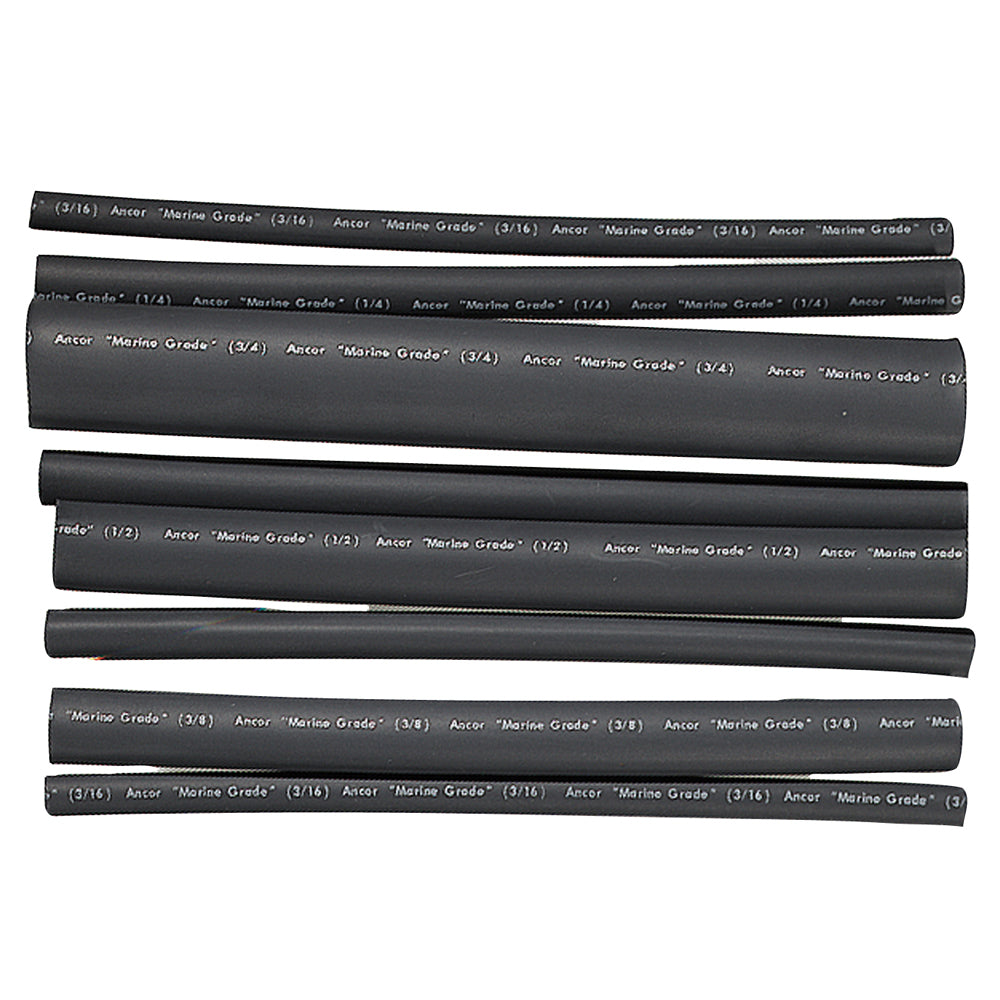 Ancor Adhesive Lined Heat Shrink Tubing - Assorted 8-Pack, 6", 20-2/0 AWG, Black [301506] - First Stop Marine