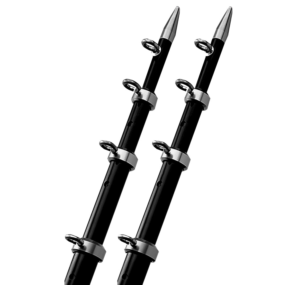 TACO 15' Black/Silver Outrigger Poles - 1-1/8" Diameter [OT-0442BKA15] - First Stop Marine