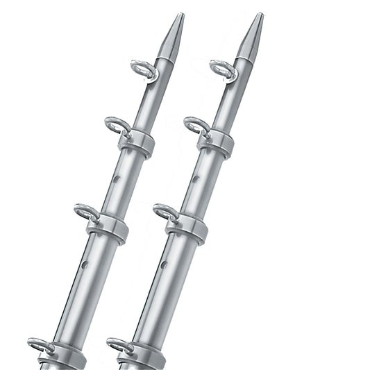 TACO 15' Silver/Silver Outrigger Poles - 1-1/8" Diameter [OT-0442VEL15] - First Stop Marine