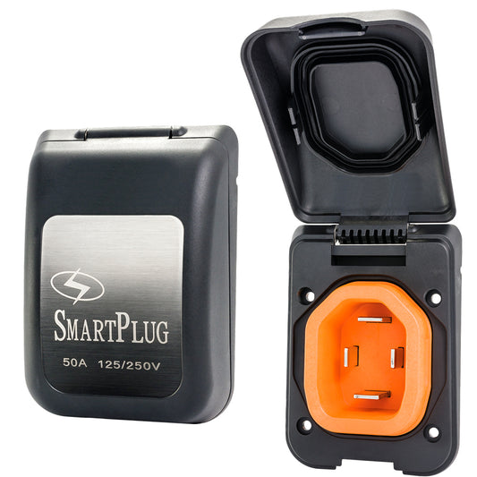 SmartPlug 50 AMP Male Non-Metallic Inlet Cover - Black [BM50PB] - First Stop Marine