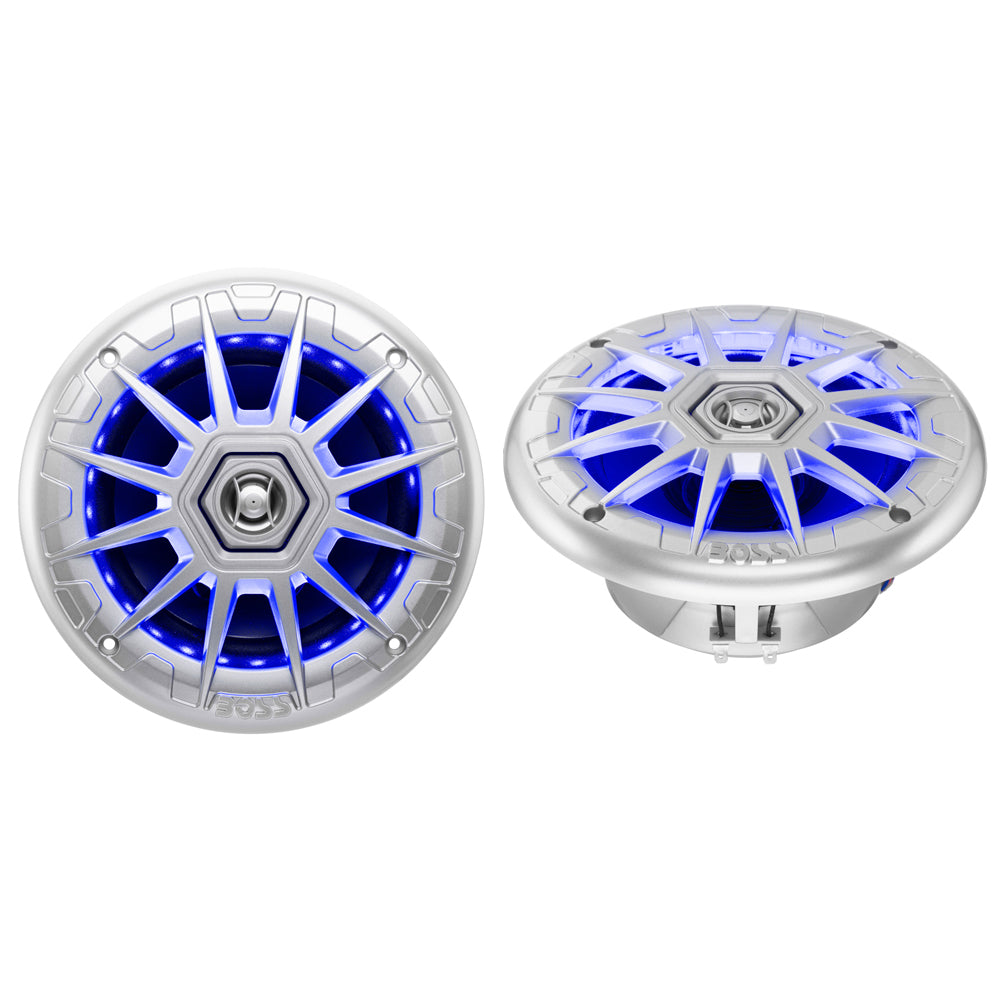 Boss Audio 6.5" MRGB65S Speakers w/RGB Lighting - Silver - 200W [MRGB65S] - First Stop Marine