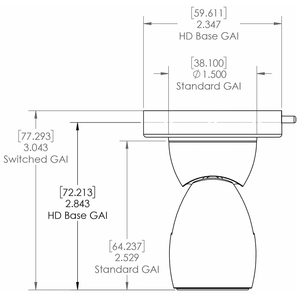 Lumitec GAI2 White Dimming/Red & Blue Non-Dimming Heavy Duty Base - Brushed Housing [111800] - First Stop Marine