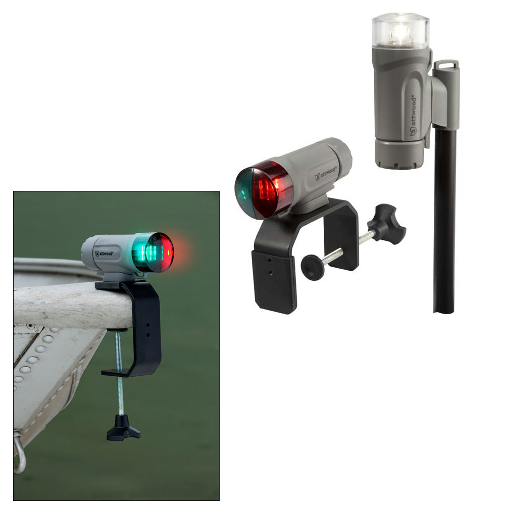 Attwood PaddleSport Portable Navigation Light Kit - C-Clamp, Screw Down or Adhesive Pad - Gray [14194-7] - First Stop Marine