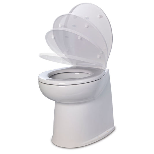 Jabsco 17" Deluxe Flush Fresh Water Electric Toilet w/Soft Close Lid - 12V [58040-3012] - First Stop Marine