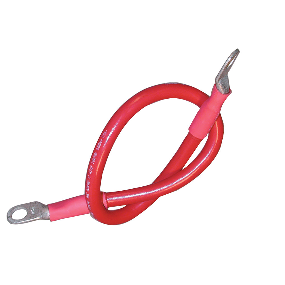 Ancor Battery Cable Assembly, 4 AWG (21mm) Wire, 3/8" (9.5mm) Stud, Red - 18" (45.7cm) [189131] - First Stop Marine