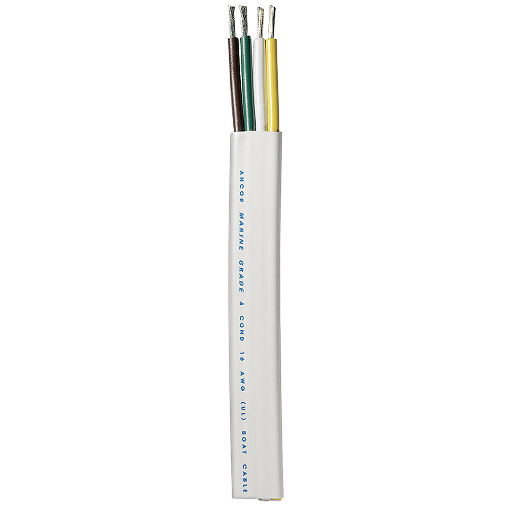 Ancor Trailer Cable - 16/4 AWG - Yellow/White/Green/Brown - Flat - 100' [154010] - First Stop Marine