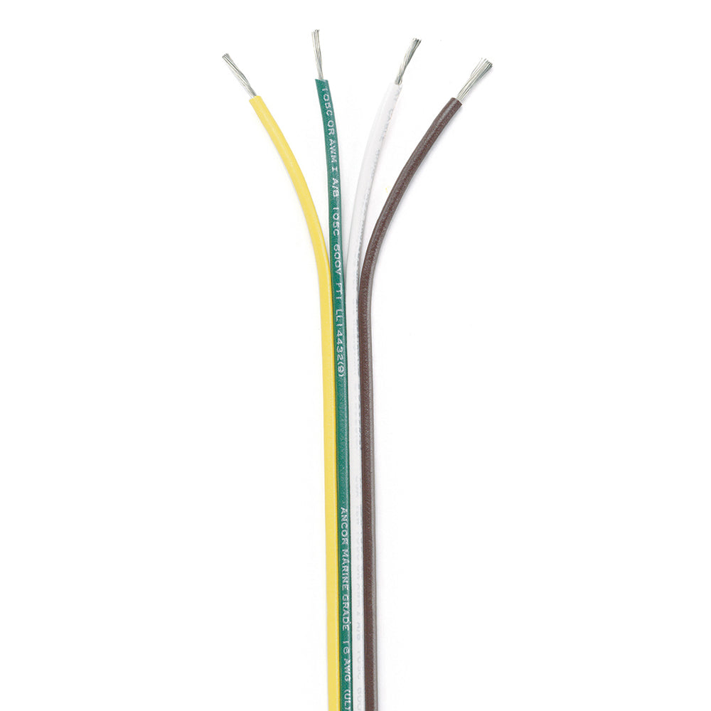 Ancor Ribbon Bonded Cable - 16/4 AWG - Brown/Green/White/Yellow - Flat - 100' [154510] - First Stop Marine