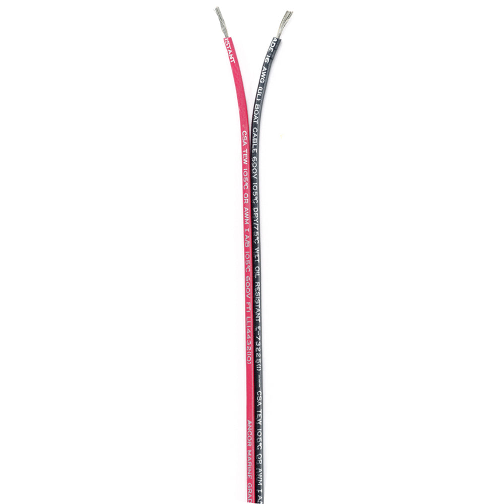 Ancor Ribbon Bonded Cable - 16/2 AWG - Red/Black - Flat - 100' [153110] - First Stop Marine