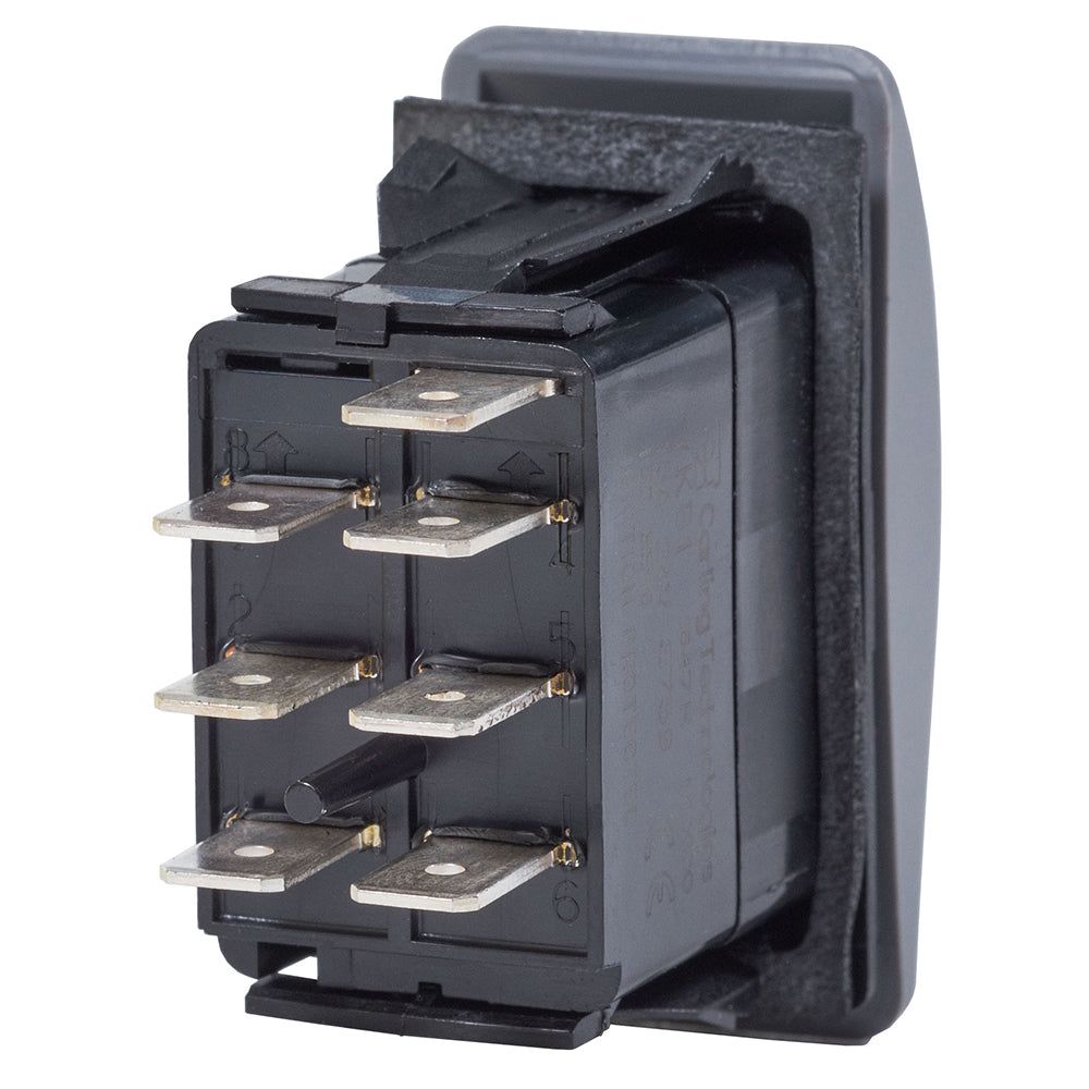 Blue Sea 7937 Contura II Switch DPDT Black - (ON)-OFF-ON [7937] - First Stop Marine