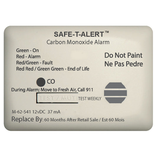 Safe-T-Alert 62 Series Carbon Monoxide Alarm - 12V - 62-541-Marine Surface Mount - White [62-541-MARINE] - First Stop Marine