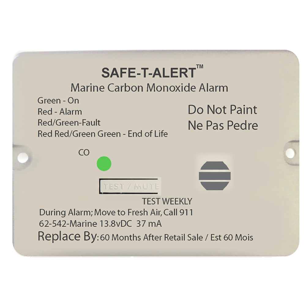 Safe-T-Alert 62 Series Carbon Monoxide Alarm - 12V - 62-542-Marine - Flush Mount - White [62-542-MARINE] - First Stop Marine