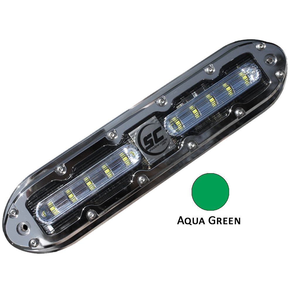 Shadow-Caster SCM-10 LED Underwater Light w/20' Cable - 316 SS Housing - Aqua Green [SCM-10-AG-20] - First Stop Marine