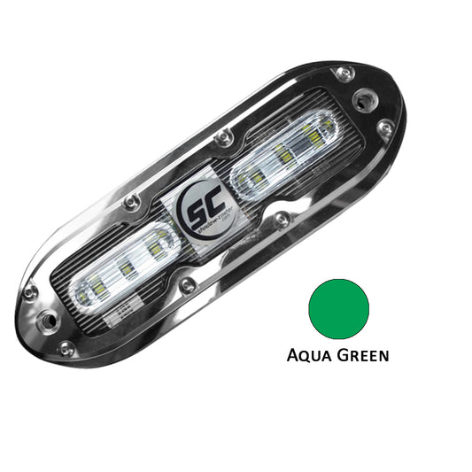 Shadow-Caster SCM-6 LED Underwater Light w/20' Cable - 316 SS Housing - Aqua Green [SCM-6-AG-20] - First Stop Marine