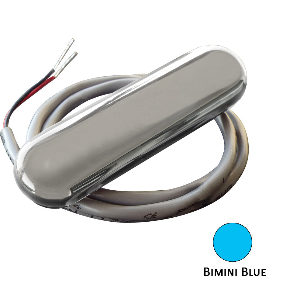 Shadow-Caster Courtesy Light w/2' Lead Wire - 316 SS Cover - Bimini Blue - 4-Pack [SCM-CL-BB-SS-4PACK] - First Stop Marine