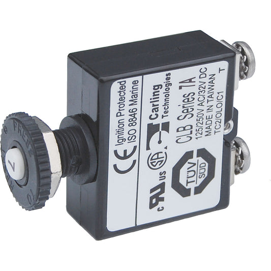 Blue Sea Push Button Reset Only Screw Terminal Circuit Breaker - 7 Amps [2131] - First Stop Marine