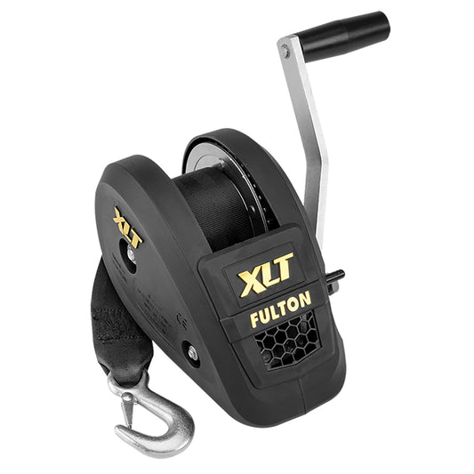 Fulton 1500lb Single Speed Winch w/20' Strap Included - Black Cover [142311] - First Stop Marine