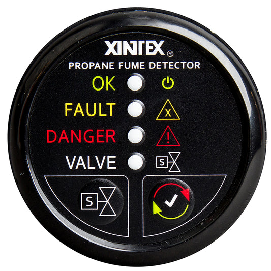 Fireboy-Xintex Propane Fume Detector w/Plastic Sensor  Solenoid Valve - Black Bezel Display [P-1BS-R] - First Stop Marine