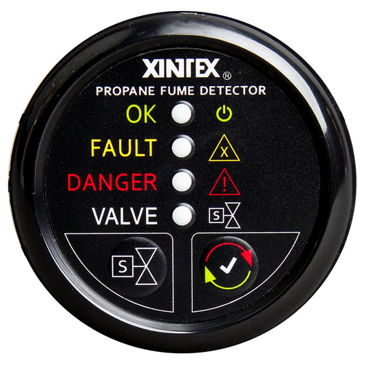 Fireboy-Xintex Propane Fume Detector w/Automatic Shut-Off  Plastic Sensor - No Solenoid Valve - Black Bezel Display [P-1BNV-R] - First Stop Marine