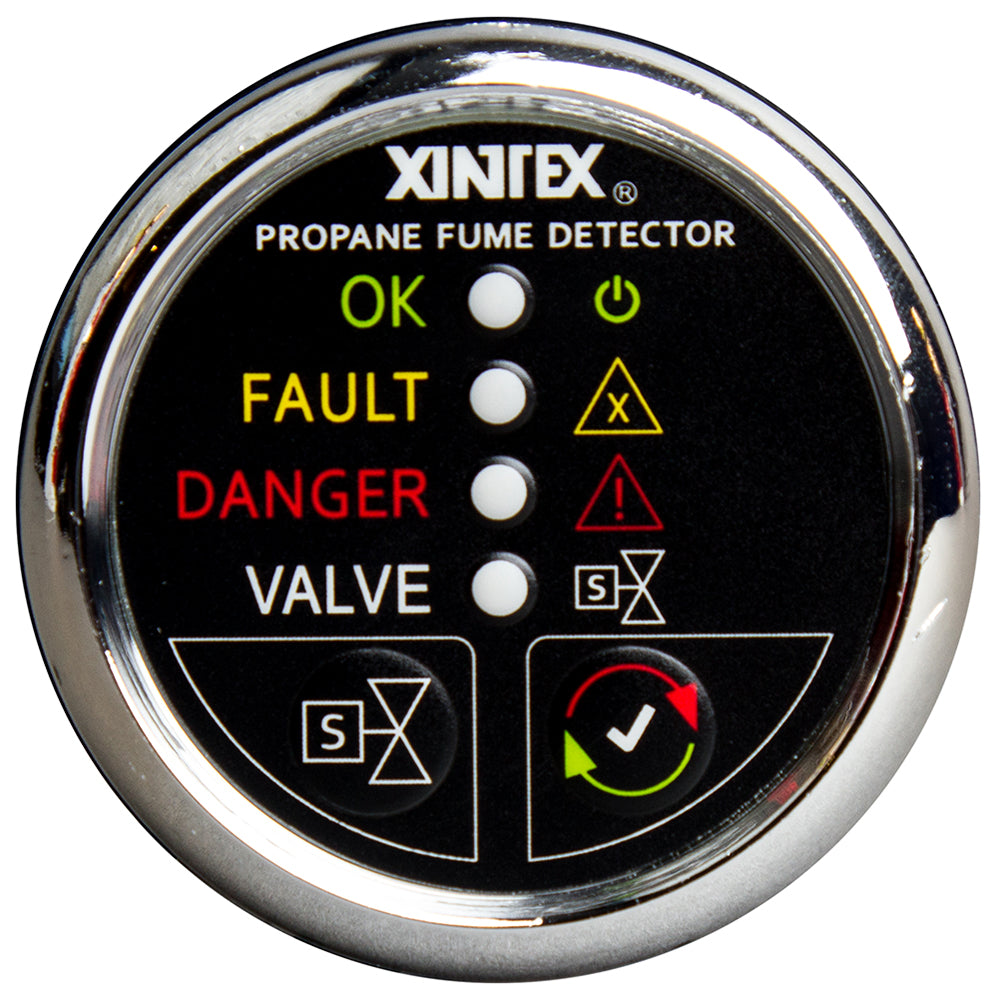 Fireboy-Xintex Propane Fume Detector w/Automatic Shut-Off  Plastic Sensor - No Solenoid Valve - Chrome Bezel Display [P-1CNV-R] - First Stop Marine