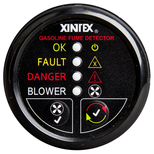 Fireboy-Xintex Gasoline Fume Detector w/Blower Control - Black Bezel - 12V [G-1BB-R] - First Stop Marine