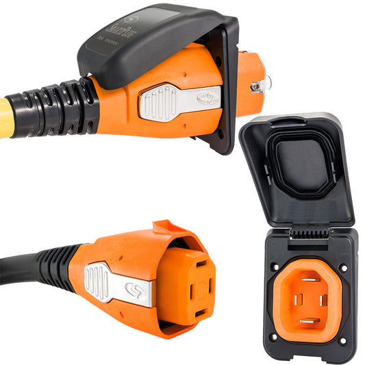 SmartPlug 50 AMP Inlet  Female Cord Connector Combo - Black [B50ASSYPB] - First Stop Marine