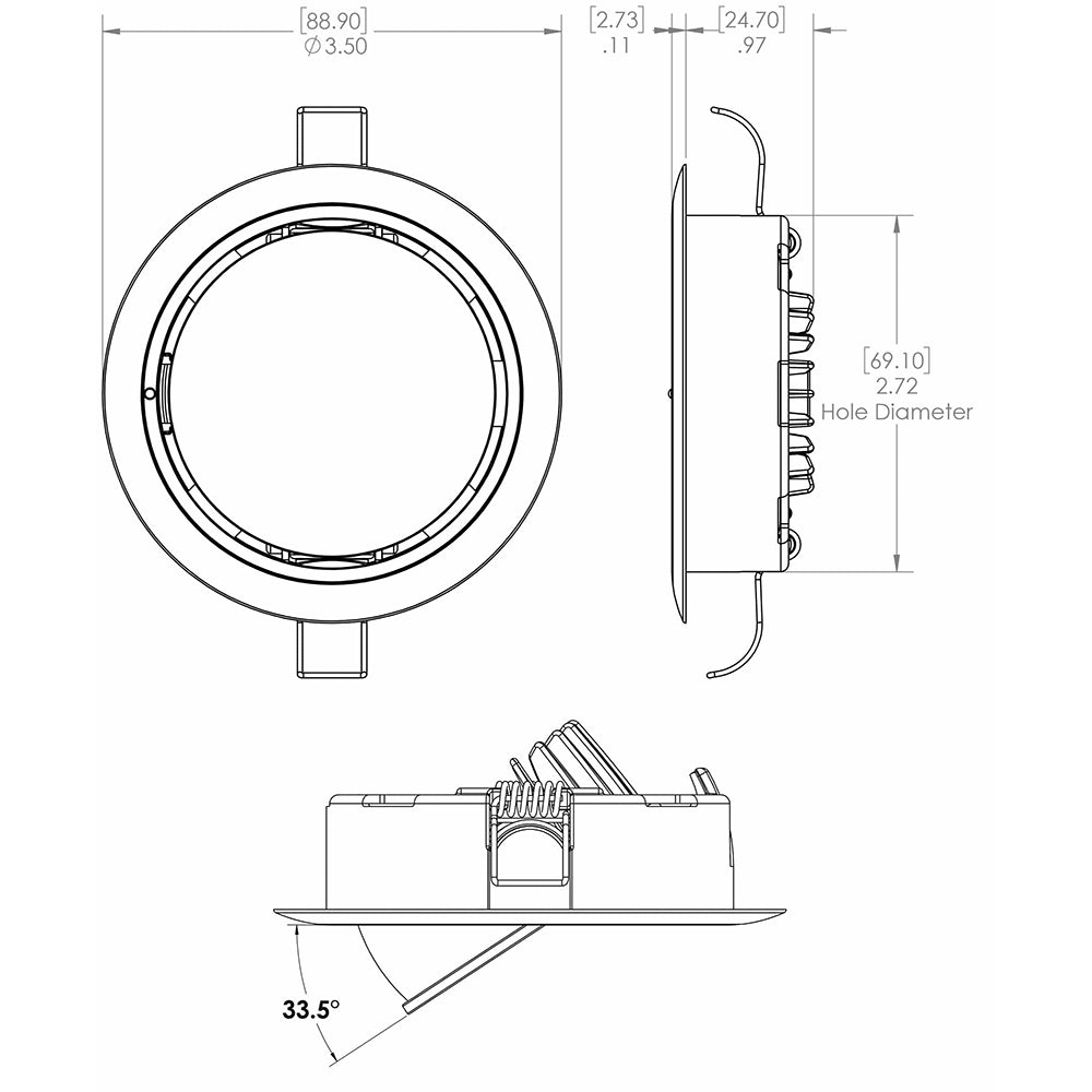 Lumitec Mirage Positionable Down Light - Spectrum RGBW Dimming - Polished Bezel [115117] - First Stop Marine